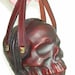 Leather Skull Purse Clutch in OxBlood