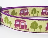 The Happy Camper - Dog Collar / Pet Accessories / Handmade / Adjustable / Camping