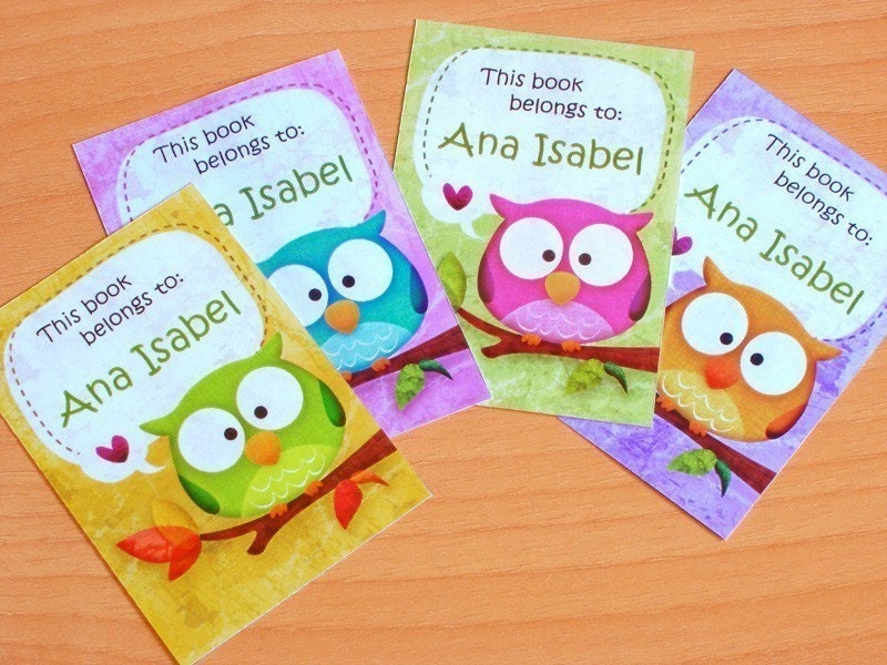 RainbOWLS Bookplates set of 12