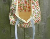 Market Bag, Shopping Bag, Book Bag, Shoulder Tote - Dot and Dash Orange, Yellow, and Green Lined Tote