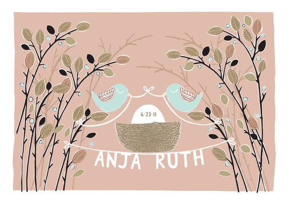 Baby birds - Personalized Fine Art Print (Medium)