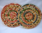 Florida Citrus Coiled Fabric Coasters