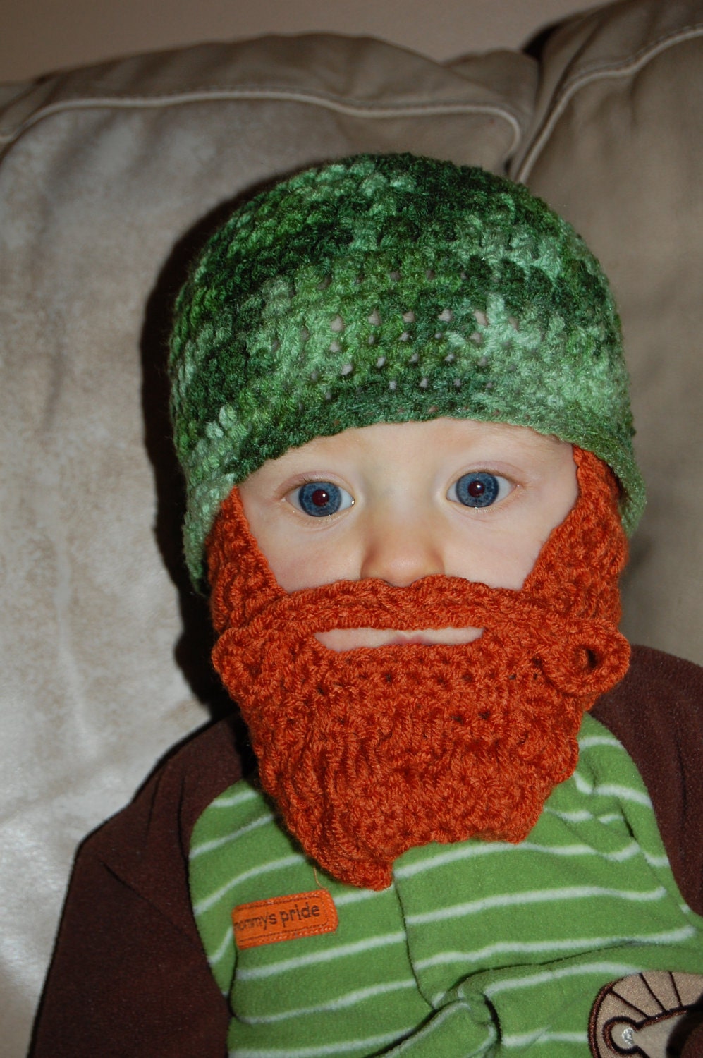 Button Off Beard Baby Beard Beanie You Choose Size and Colors