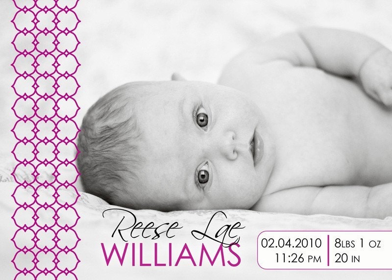 Birth Announcement : Modern and Simple Baby Birth Announcement