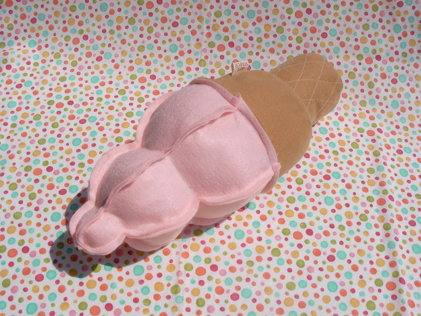 Ice Cream Pillow- Strawberry Plush Cone- Strawberry Ice Cream- Unique- Plush