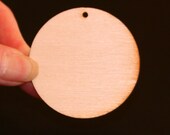 12 - Circle Cutout - 2 x 1/8 inch with 1 2mm hole unfinished wood (CCWH06)