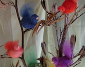 Waldorf Wool Birds    -    Softearth Rainbow birds - needle felted in pure wool