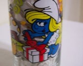 Smurfette 1983 Smurf Glass Cartoon Character Glass