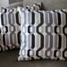 Decorative Pillow Cover, 18" x 18" in  Tan, Black,Stone, Pewter and Charcoal Gray on an Ivory Background.