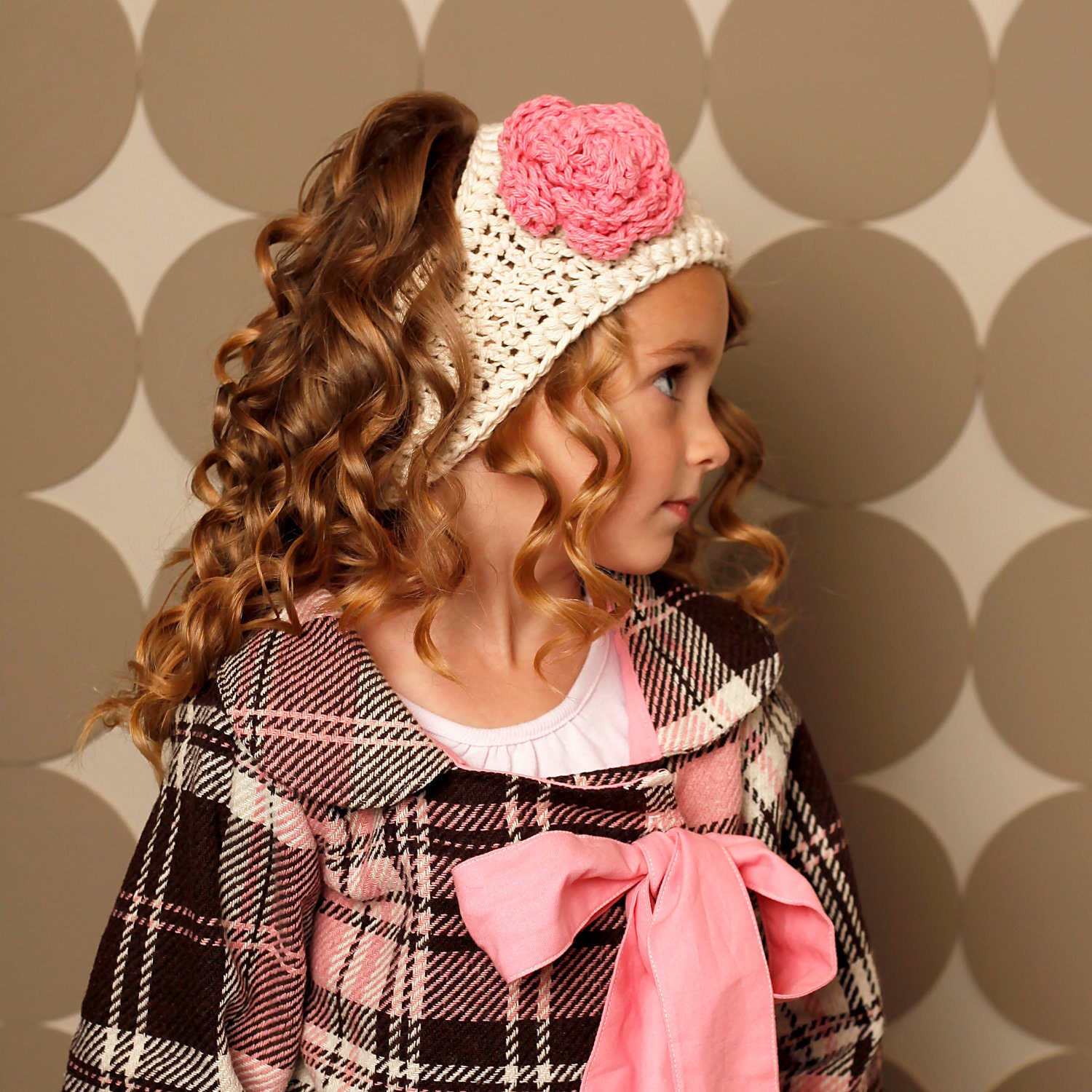 Crochet Headband-Earwarmer with flower-You Pick Color and Size-christmas gift, cold weather, trendy, baby, newborn, toddler, teen, adult