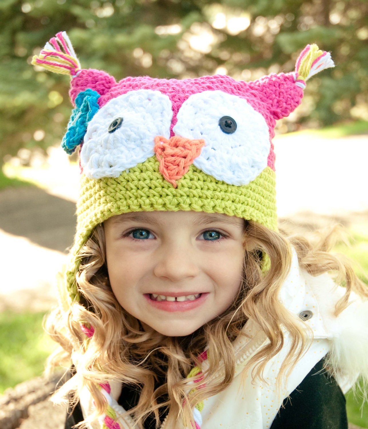 Crochet Character Hat-Owl Motif, Hippo Motif, Sock Monkey Motif, Flower, Earflap-Custom Colors, Size and Character/Style