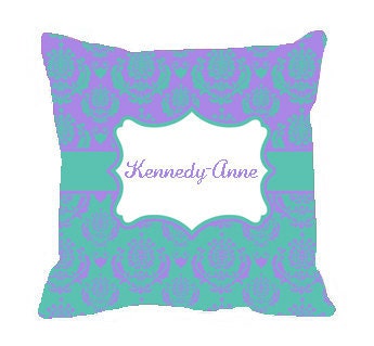 Personalized Throw Pillows - Custom with your Name or Initials -  MINUET BRIGHT Colorways