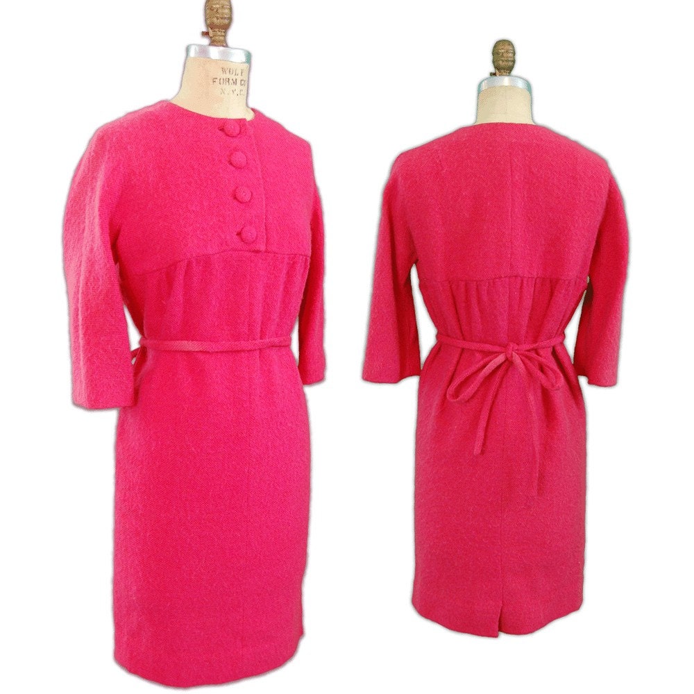 1950s Vintage Anne Klein Wool Dress