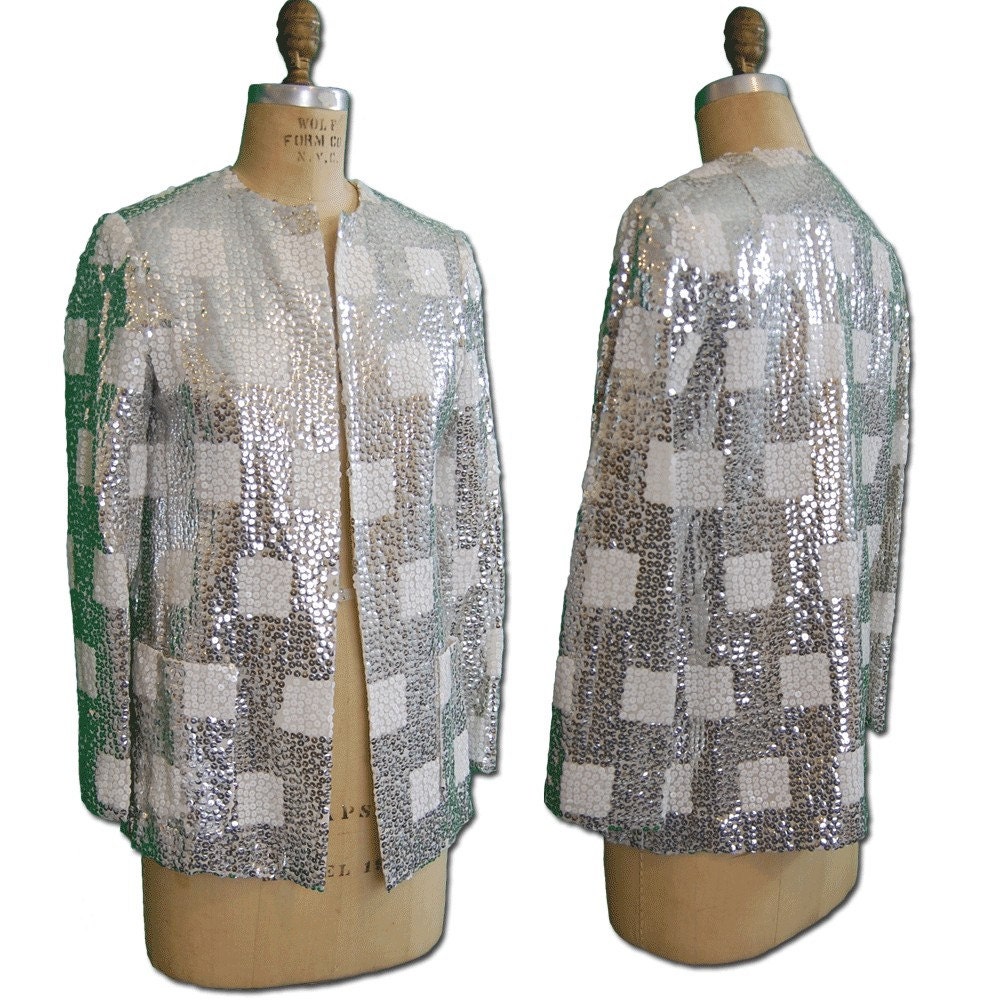 1980s Vintage Mod style Sequin Jacket