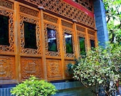 Temple Doorway Chinese Carved Wood -  Fine Art Spiritual Photo Limited Edition Print 5x7 by Mei Faith
