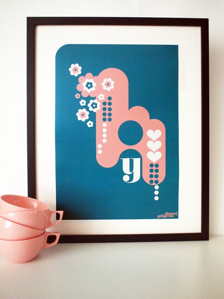 Letter Y - from the alphabet series, bold mod A3 poster print