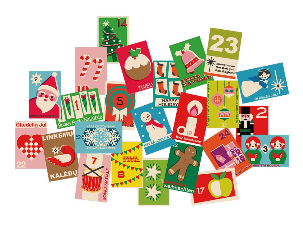 Vintage Style Matchbox Advent Calendar Printable Kit