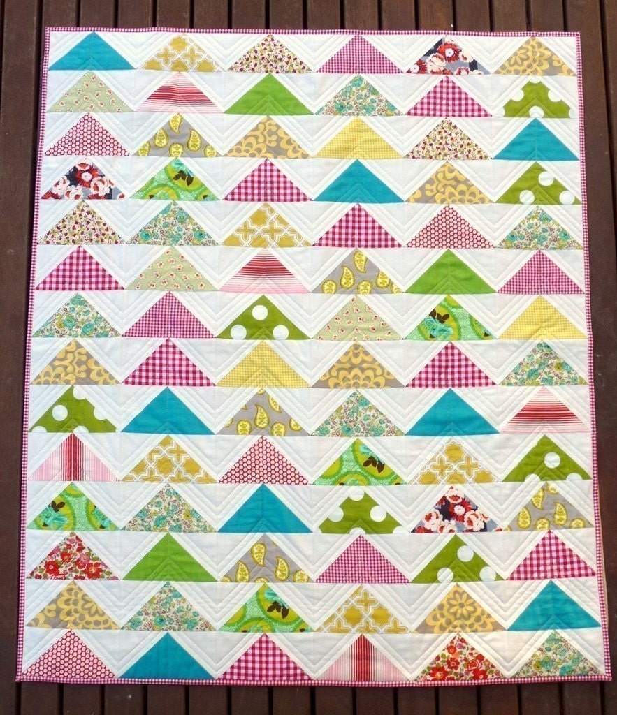 The Modern Flying Geese Quilt Pattern (PDF file) - Immediate Download