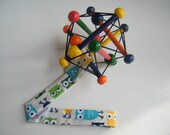 Toy Leash/Tether Sophie Saver - Bright Owls - blue, green and yellow