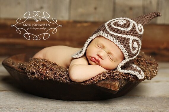 SALE Gnome Hat - Wee Little Gnome Topper - Earthen Swoosh Topper- Newborn