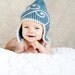 Gnome Hat - Wee Little Gnome Topper - Little Boy Blue Swoosh Topper - Newborn