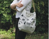 Romantic linen tote bag