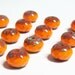 Czech Fire-polished 13x8mm Faceted Rondelles - Opaque Orange Cut-thru Picasso - 6 beads