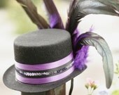 Purple Black Wedding Burlesque Circus Mini Top Hat