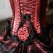 GYPSY - Steampunk Red Black Burlesque Costume Corset, saloon girl Prom Wedding dress