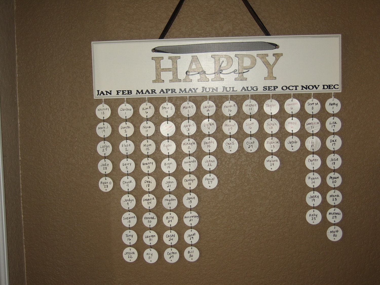 The ORIGINAL Birthday Board Reminder (nickel - silver - hardware)