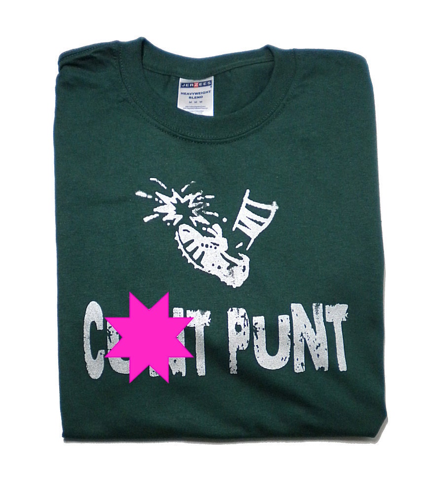 C--t Punt Dark Green Screen Printed Shirt - Medium