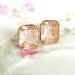 Pale Pink Rhinestone Earrings - Vintage Glass Rhinestone Post Earrings - Bridesmaid, Wedding, Bridal
