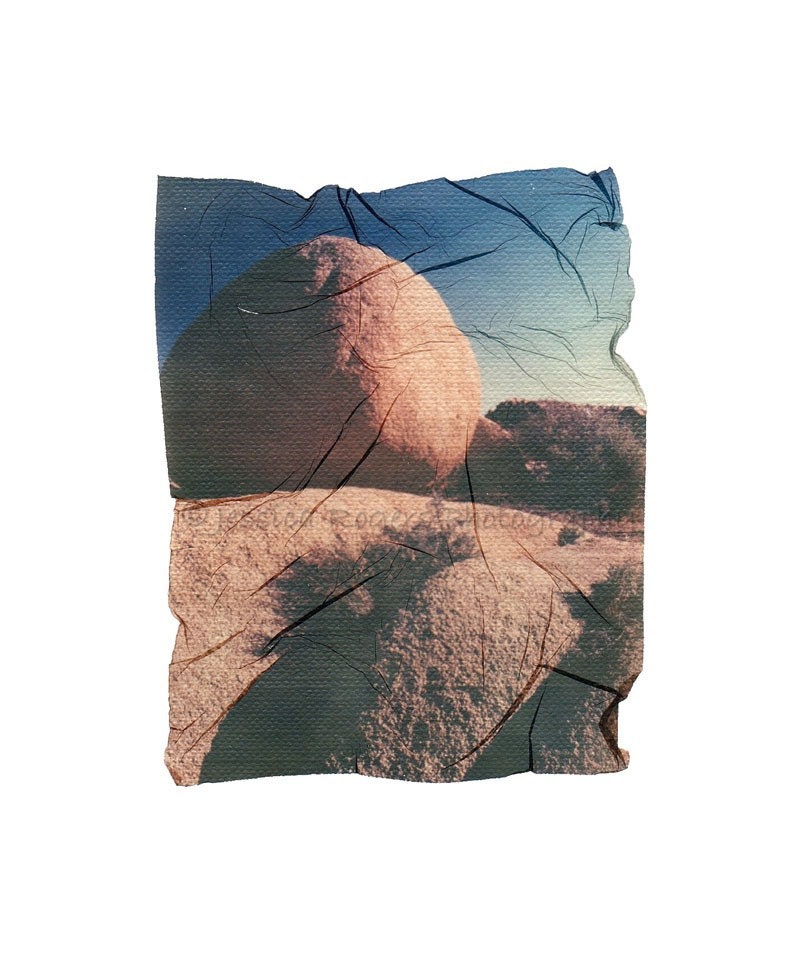 Rock Formation 3, Polaroid Emulsion Lift Reprint, 5x7