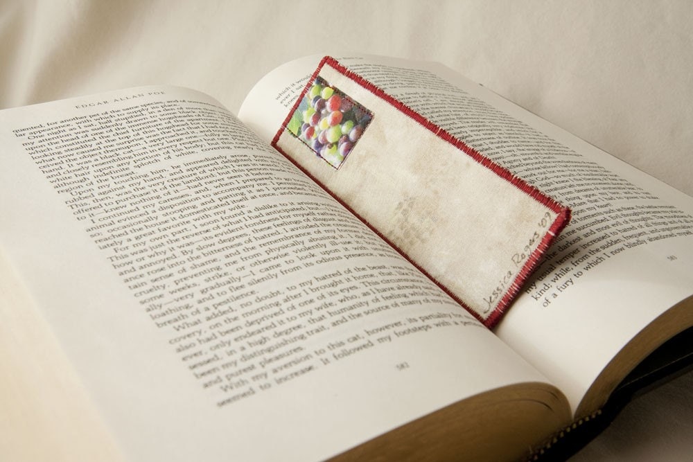 CLEARANCE - Ripening Grapes 2, Fabric Photo Bookmark