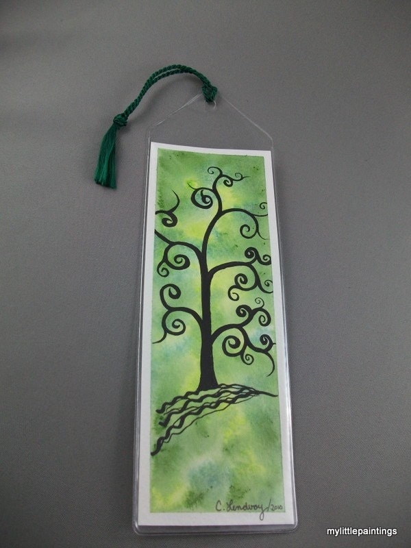 hand painted original bookmark