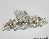 Odeth Swarovski Elements Bridal Hair Comb / Head piece with beautiful flowers and leaves motives / Classic Wedding Jewelry