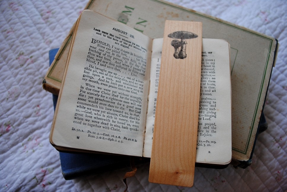 Wooden Bookmark - Mushroom