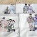 Antique Embroidered Tea Towels Victorian Just Married wedding Theme