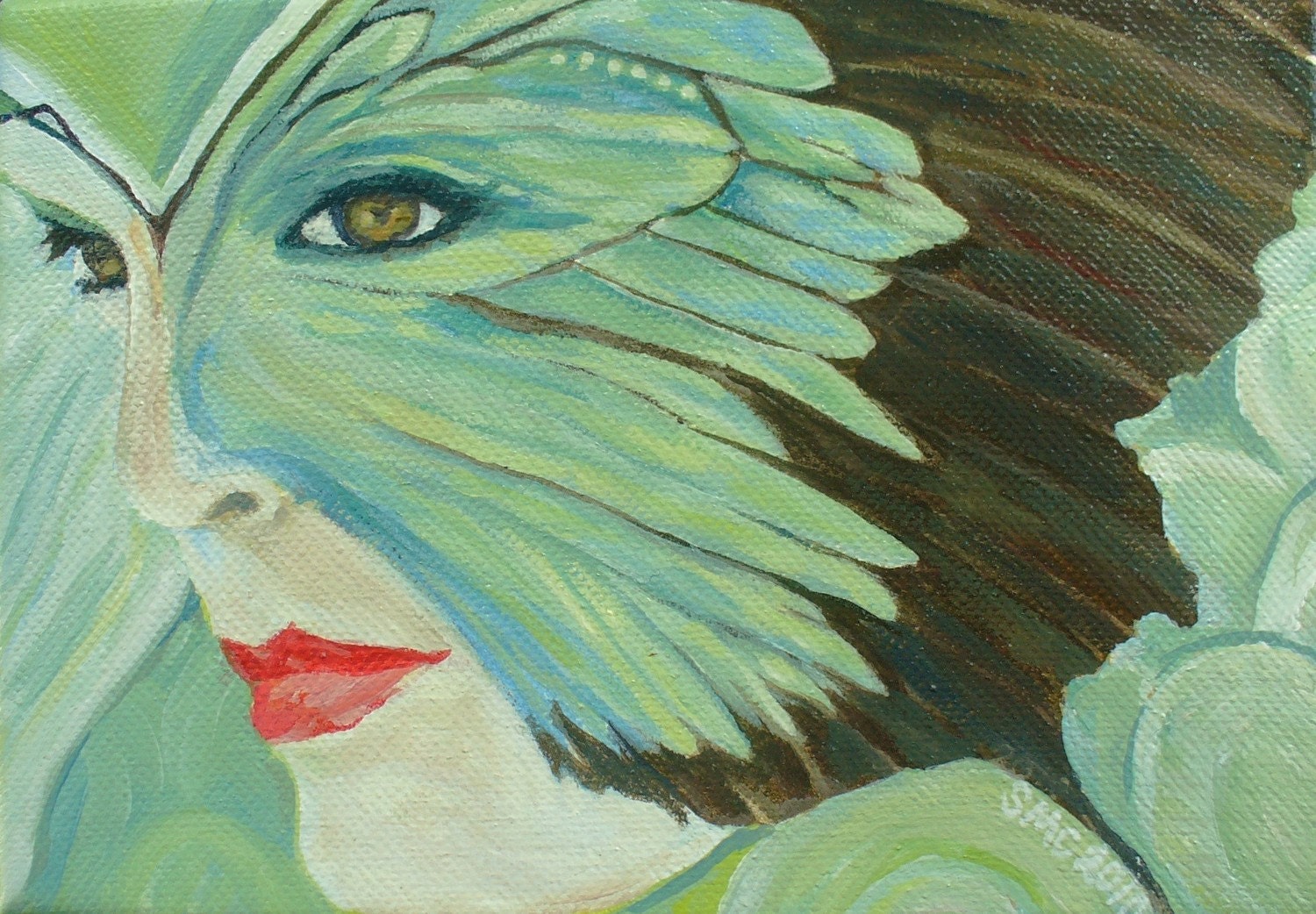 Clearance Sale- 40% Off- Metamorphosis 02- Becoming- Original Acrylic Painting of Woman