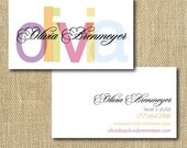 Bright and Colorful Calling Cards, Playdate Cards, Business Cards