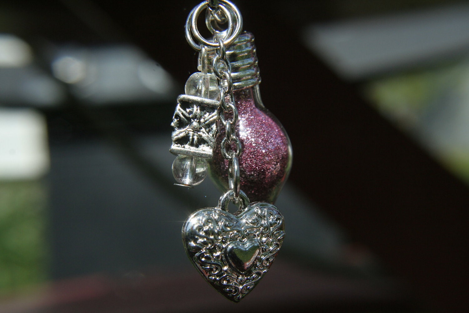 Love Potion Pendant - Victorian Love Potion Bottle Pendant or Charm