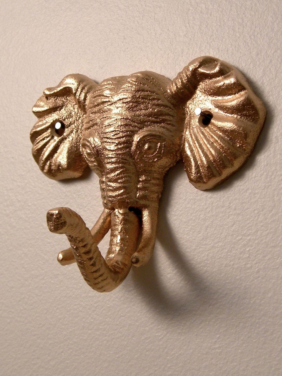 golden elephant wall hook