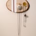 wooden jewelry hanger, mustard and rose