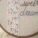 sweet dreams, embroidered wall art