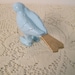 sparrow paperweight, pale blue