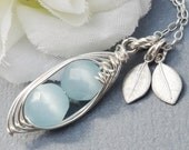 2,3 or 4 Peas In A Pod - Sterling Silver Personalized Peapod. Czech Faceted Stones For Moms, Friends, Brides Bridesmaids or Shower