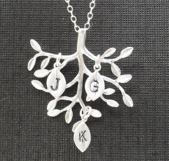 Personalized Necklace - Family Tree Sterling Silver Necklace Custom Necklace