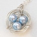 Love My Boys Silver Birds Nest Swarovski Pearls.  Personalized Gift Mix And Match Your Pearls