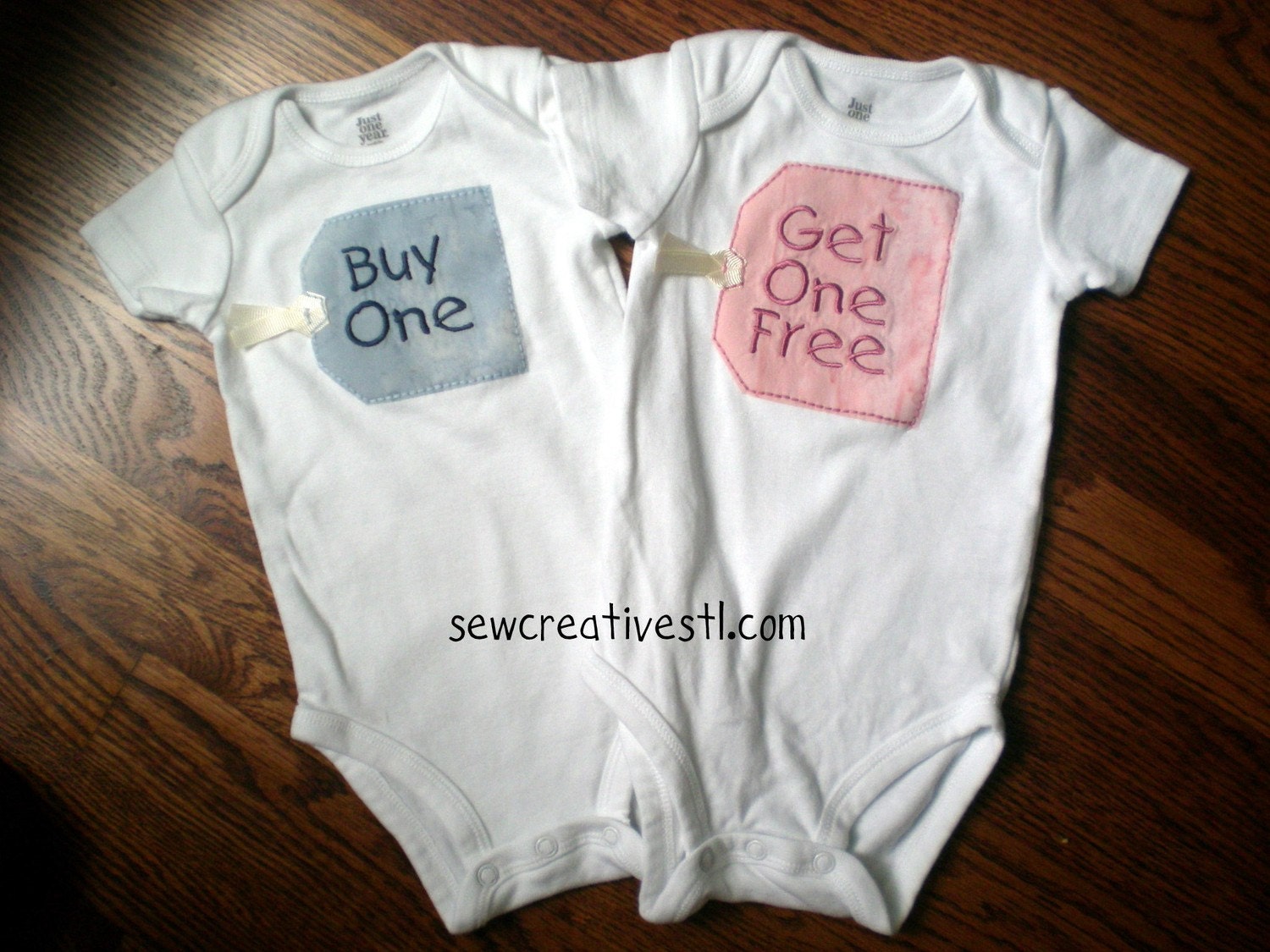 Buy One - Get One Free Twin Onesie Set - RUSH ORDER to be shipped USPS priority mail