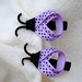 Pair of 2 Lavender and Purple Ladybug Hair Clips